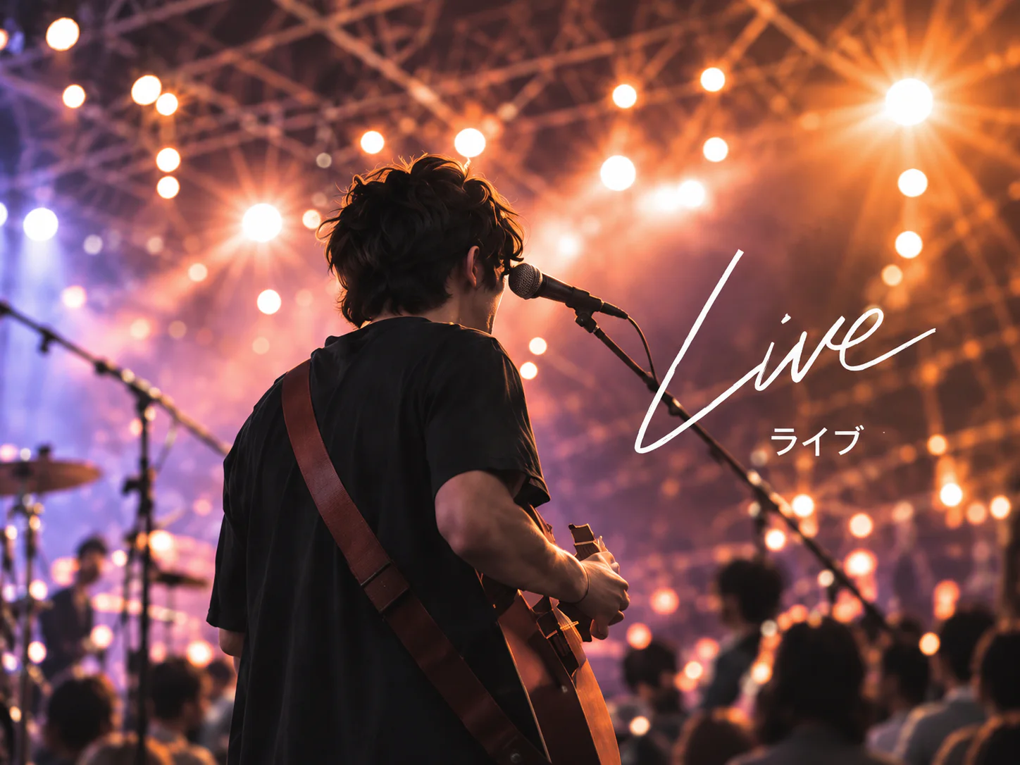 ステージで歌い、演奏する人。イベント内容を表すイメージ写真
